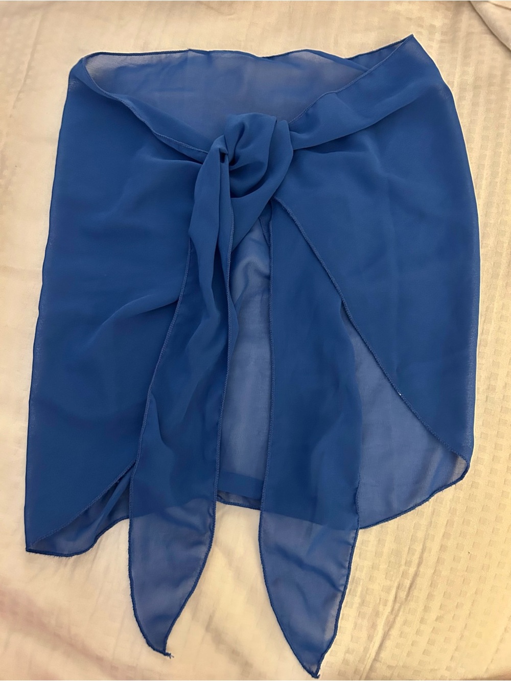 Sheer Solid Royal Blue Chiffon Sarong Wrap Tie Skirt